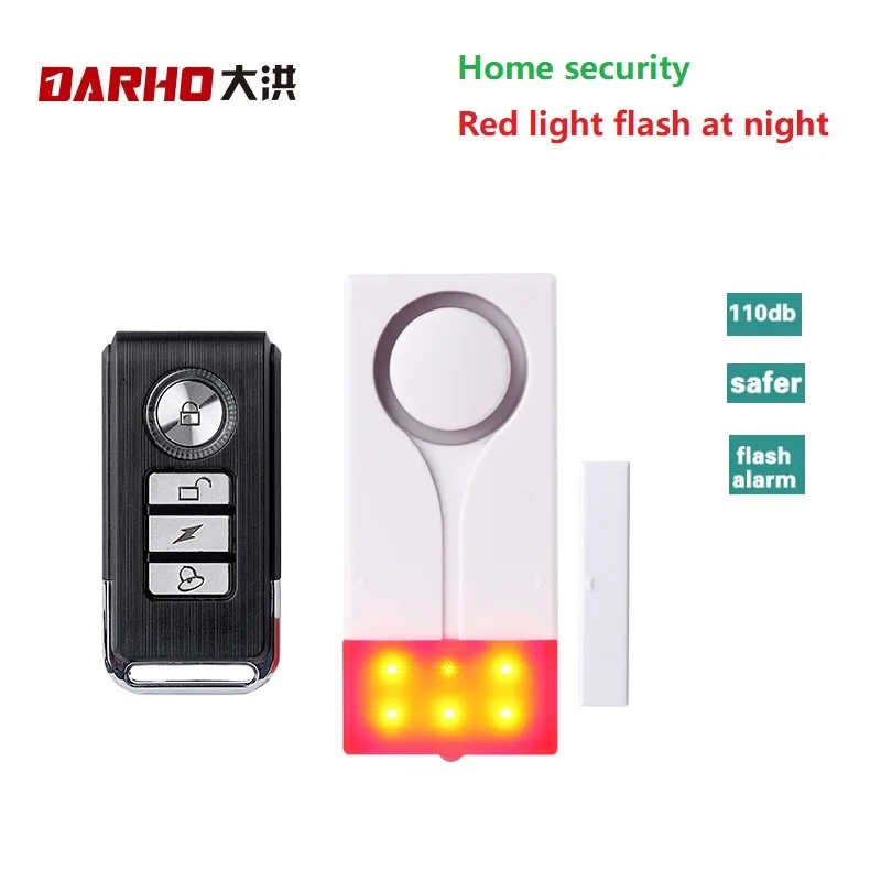 Darho Red Flash Shop Умный дом Охранный звонок со звуком Окно Дверь Магнитный датчик Детектор Беспроводная система умной домашней сигнализации