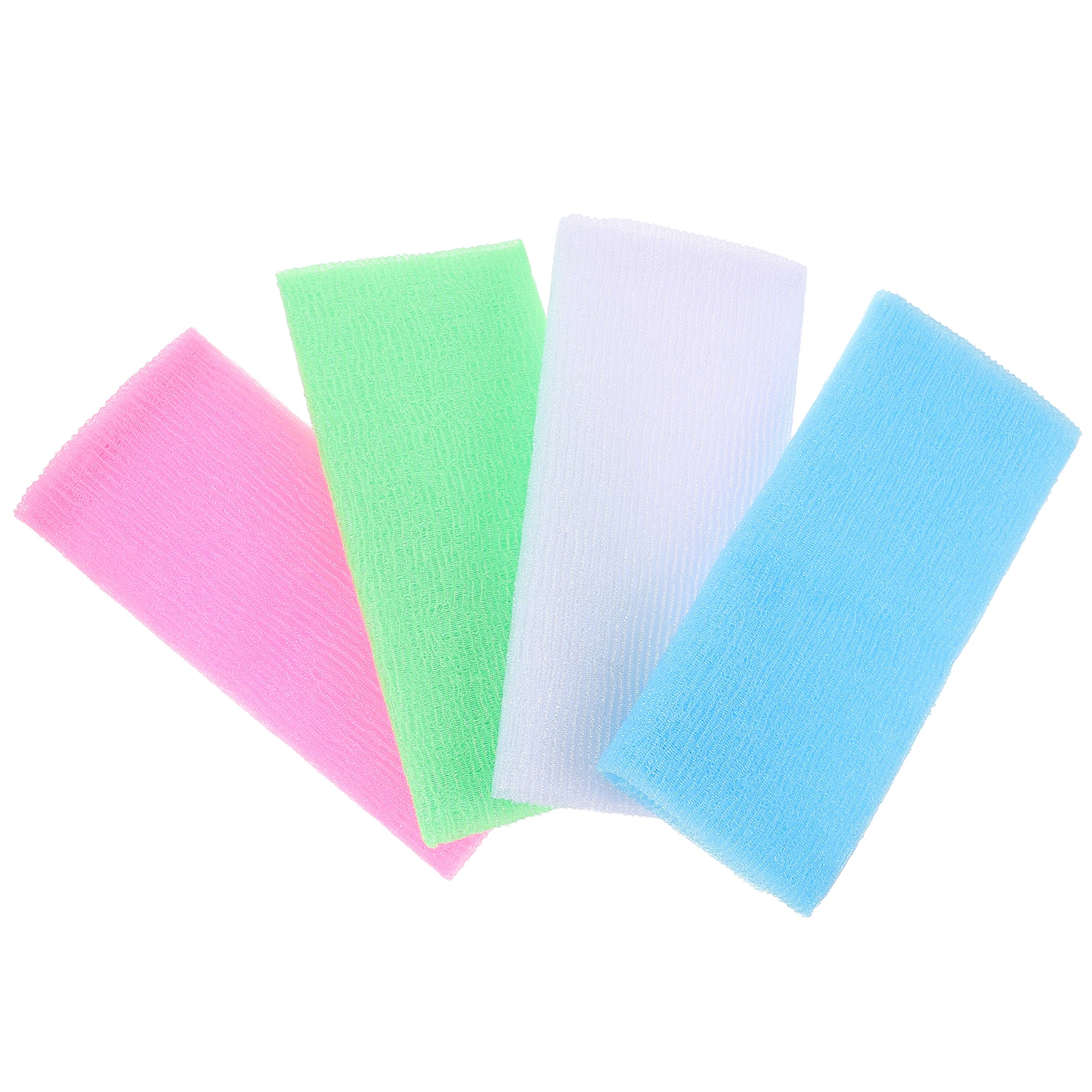 

4 Pcs Back Rub Bath Towel Body Scrub Wash Cloths Reusable Long Body Washer Green Strong Exfoliating