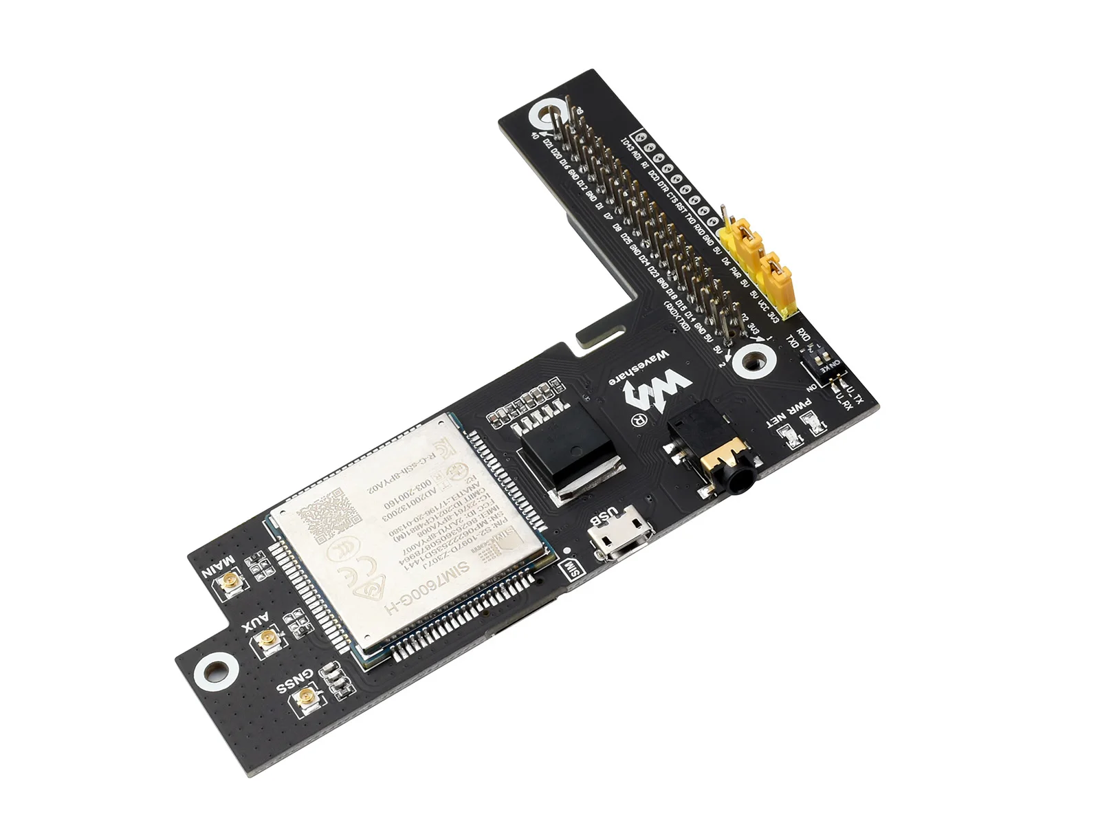 Waveshare SIM7600G-H 4G / 3G / 2G / GNSS Module for Jetson Nano, LTE CAT4, Global Applicable