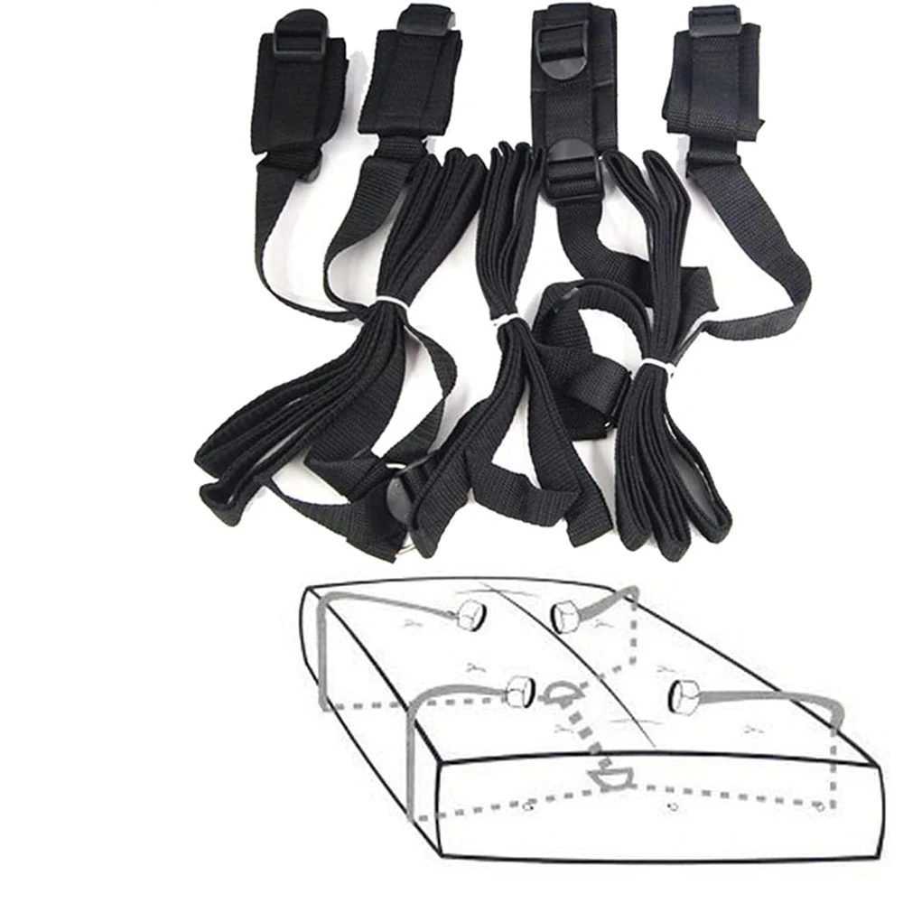 Soft Cuffs Bed Restraint Harness BDSM Bondage Wrist Ankle Plush Strap