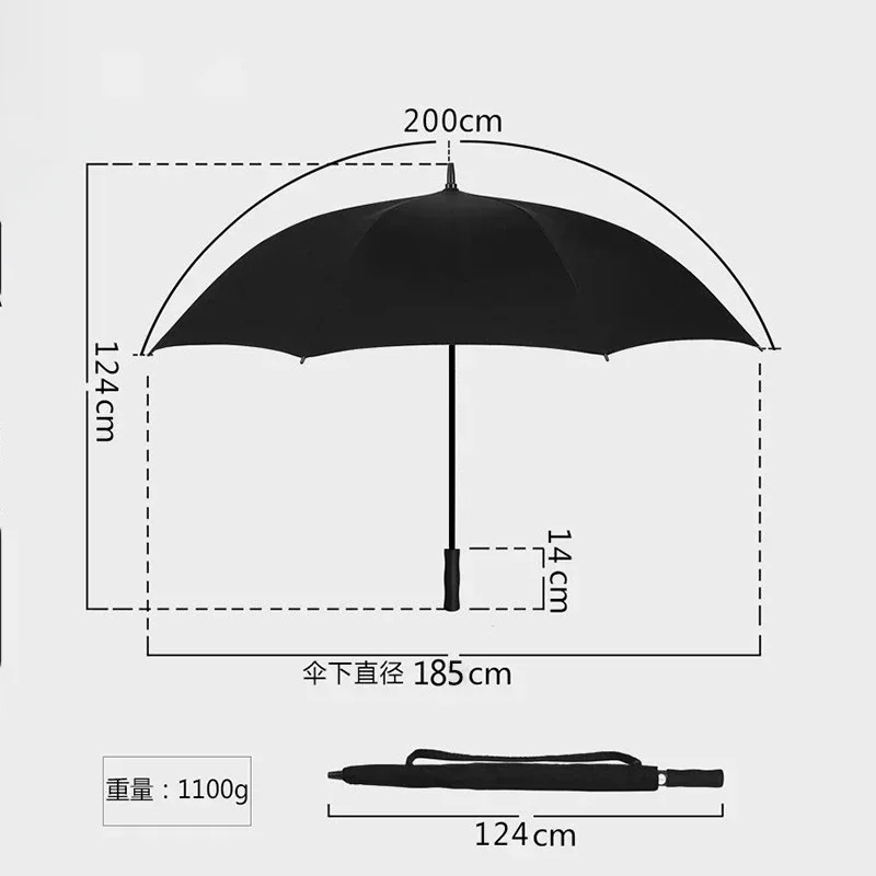 185CM bardzo duża Parasol dwuwarstwowy długi uchwyt UV Parasol wiatroszczelny silny mężczyzna Golf wędkarstwo na zewnątrz Parasol plażowy prezenty