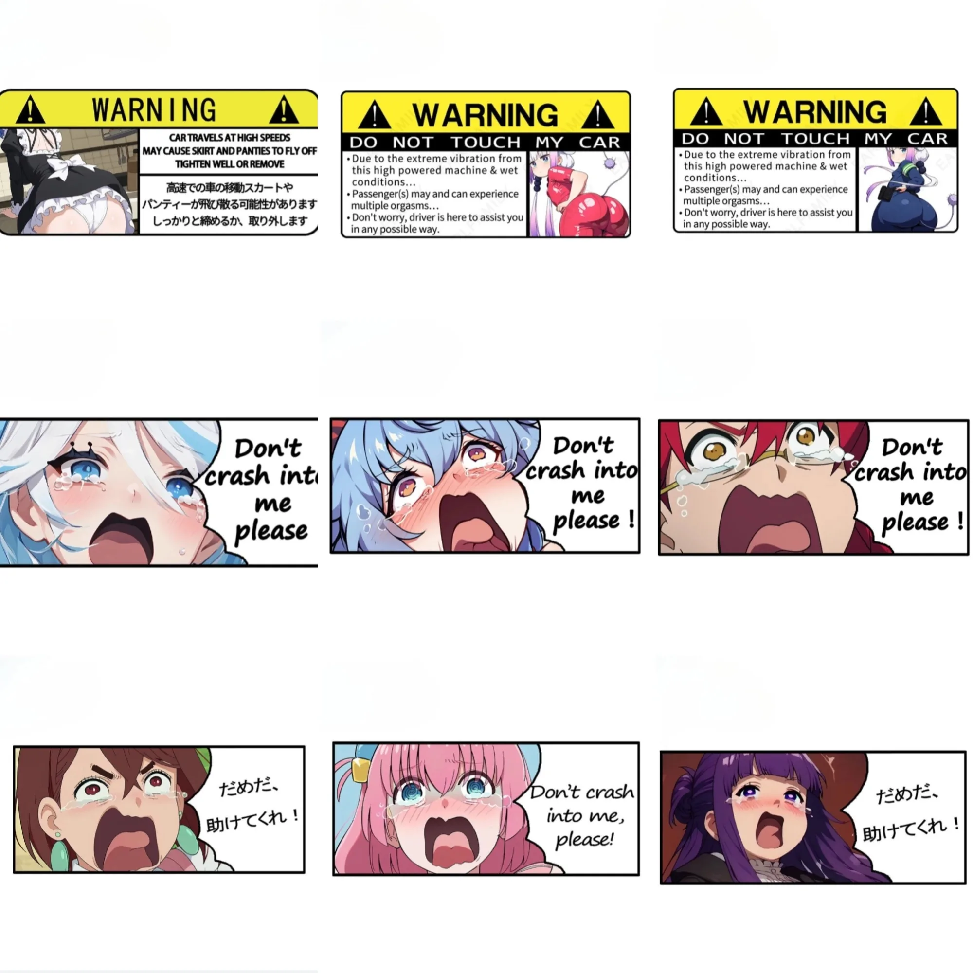 

Sexy Warning Anime Car Stickers, Trunk Window Stickers