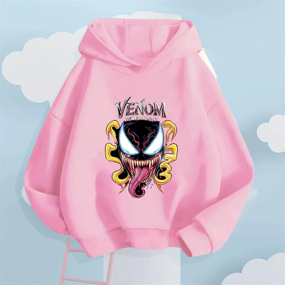 أسلوب البطل الرائع! سترة بغطاء للرأس للأطفال مطبوعة من فينوم، دع الأطفال ارتداء شخصية مملوءة باللون الداكن