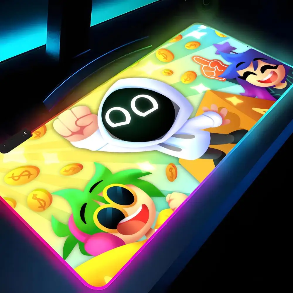 Boywithuke TOXIC IDGAF Mouse Pad Gamer RGB Deskmat Keyboard Mat Gaming Laptops LED Mousepad Desk Protector Anime Mause Mats