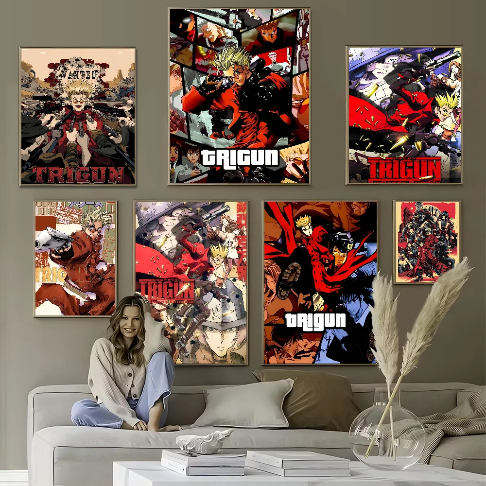 Anime Trigun DIY Sticky Poster Waterproof Paper Sticker Coffee House Bar Stickers Wall Painting