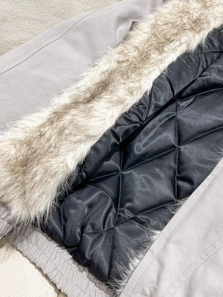 الشتاء نحت الجبال سميكة التعادل صبغ الفراء طوق دعوى سترة قطن للرجال والنساء 2025 سترة قطن جديدة #1