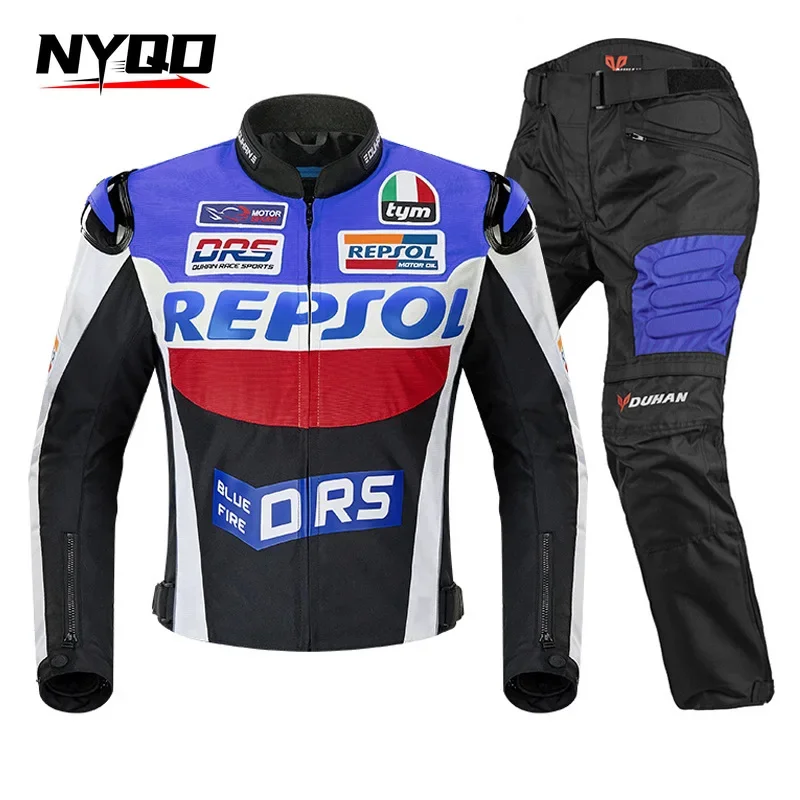 Winter Men Motorcycle Riding Jacket DUHAN REPSOL Biker Motocross Clothes of 600D Oxford Jackets Removable Warm lining