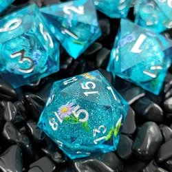 DND Dice Polyhedral Liquid Quicksand Resin Dice D&D Dice Set For Dungeon and Dragon Pathfinder Role Playing Game(RPG)/MTG Game