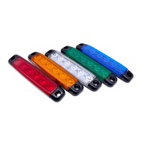 2Pcs 6LED 12V/24V Truck Trailer Side Marker Indicators Clearance Light Car Brake Rear Highlight Tail Light Warning Signal Lamp