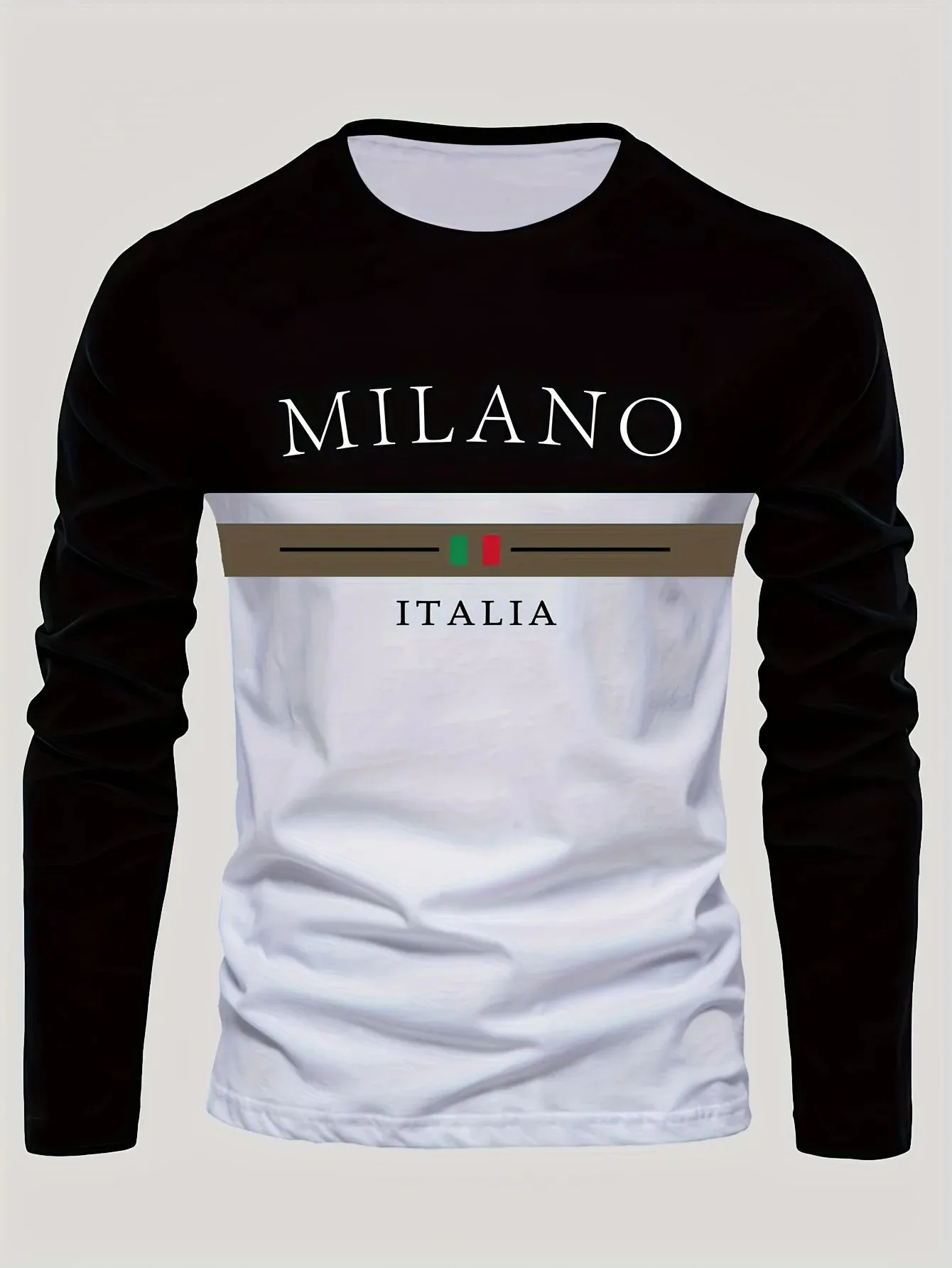 The New Men's Long-Sleeved T-Shirt for Spring and Autumn 2025 Is Casual Fashionable Skin-Friendly and Soft with Letter Prints