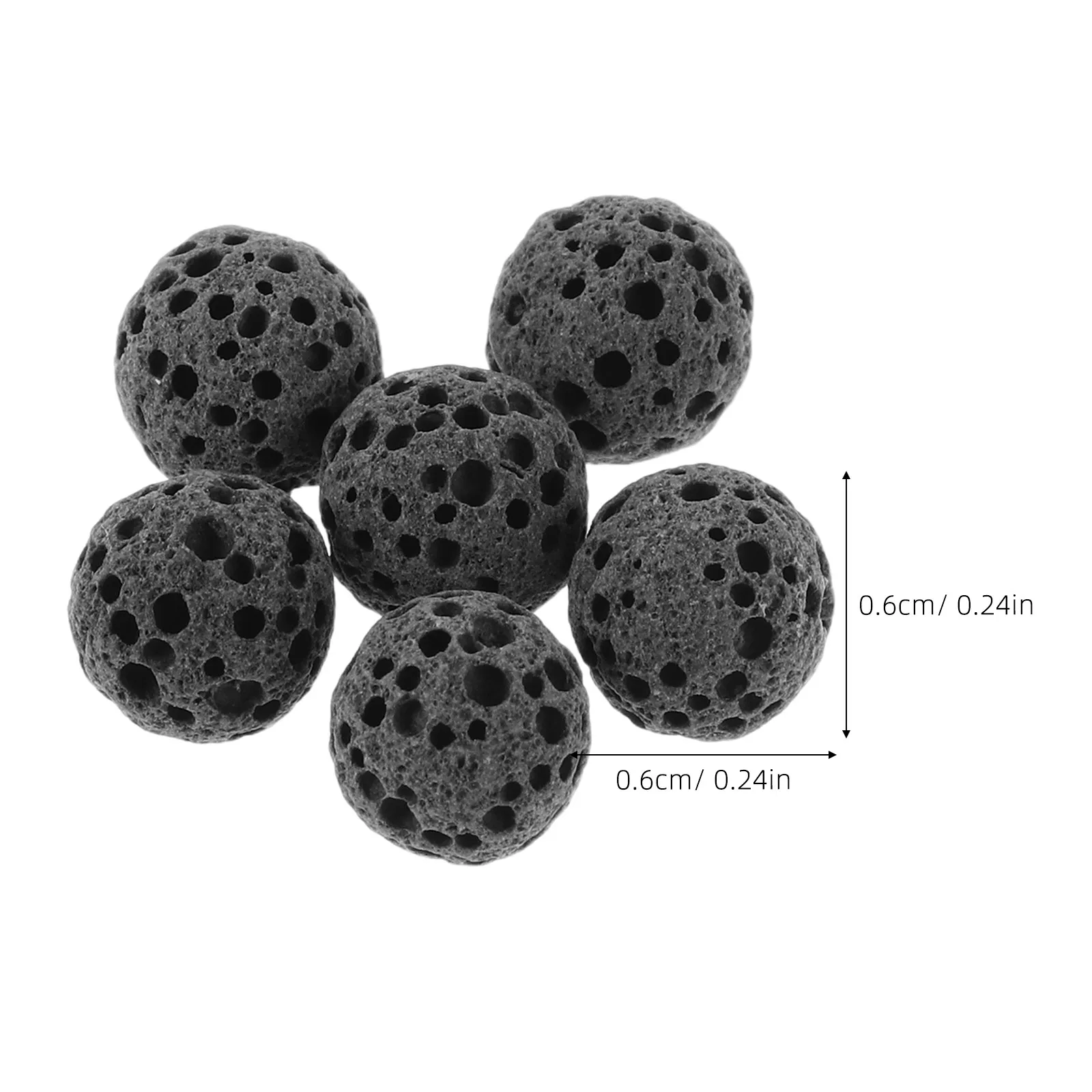 1Pack Natural Round Volcanic Lava Beads Black Stones Vase Decorative Fillers Aroma Diffuser Rock Essential Oil Ornament view 3