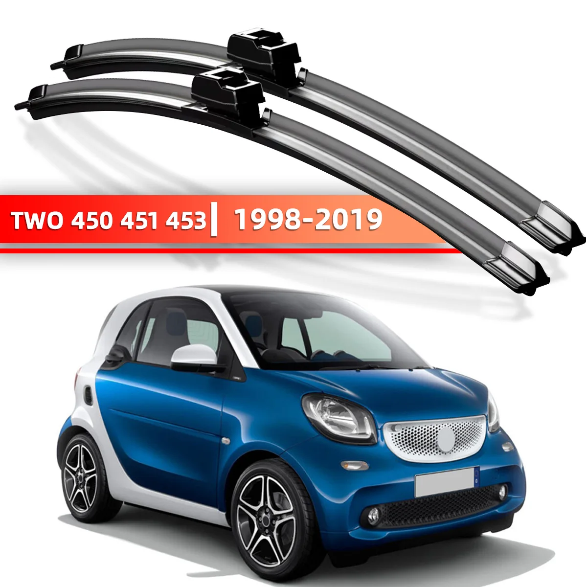 Car Windshield Wiper Suitable For Smart ForTwo 450 451 453 1998-2019 Car Windshield Window Accessories 2000 2004 2008 2014 2018