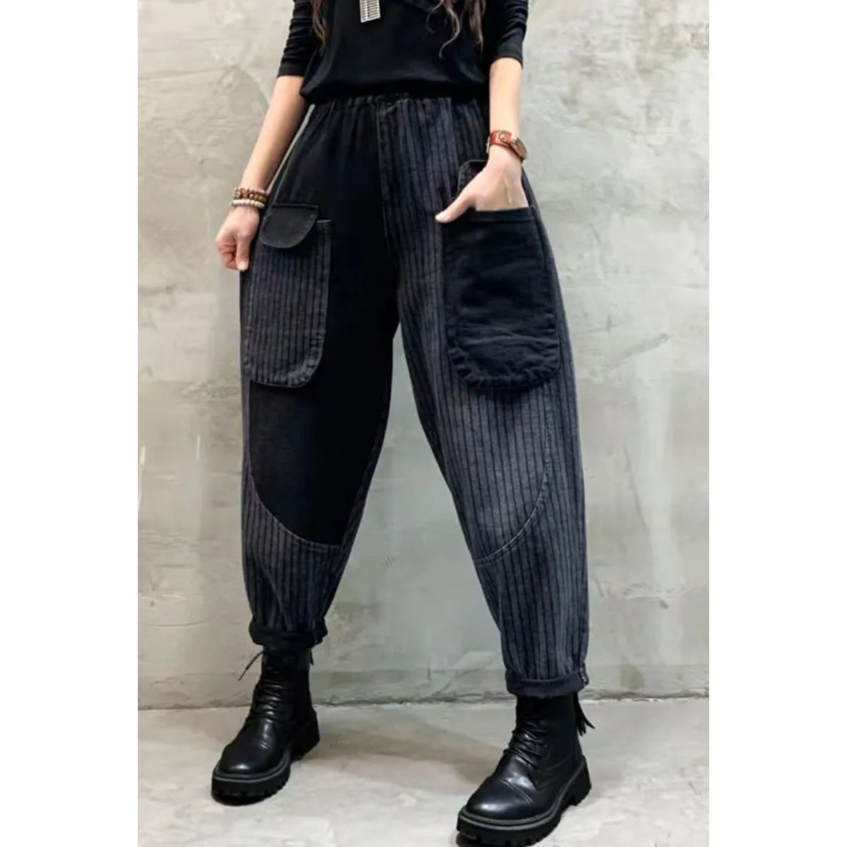 Damskie jeansy retro w dużym rozmiarze 5XL, nowe na wiosnę i jesień, elastyczne spodnie dżinsowe z wysokim stanem, damskie spodnie codzienne z kieszeniami, uniwersalne.
