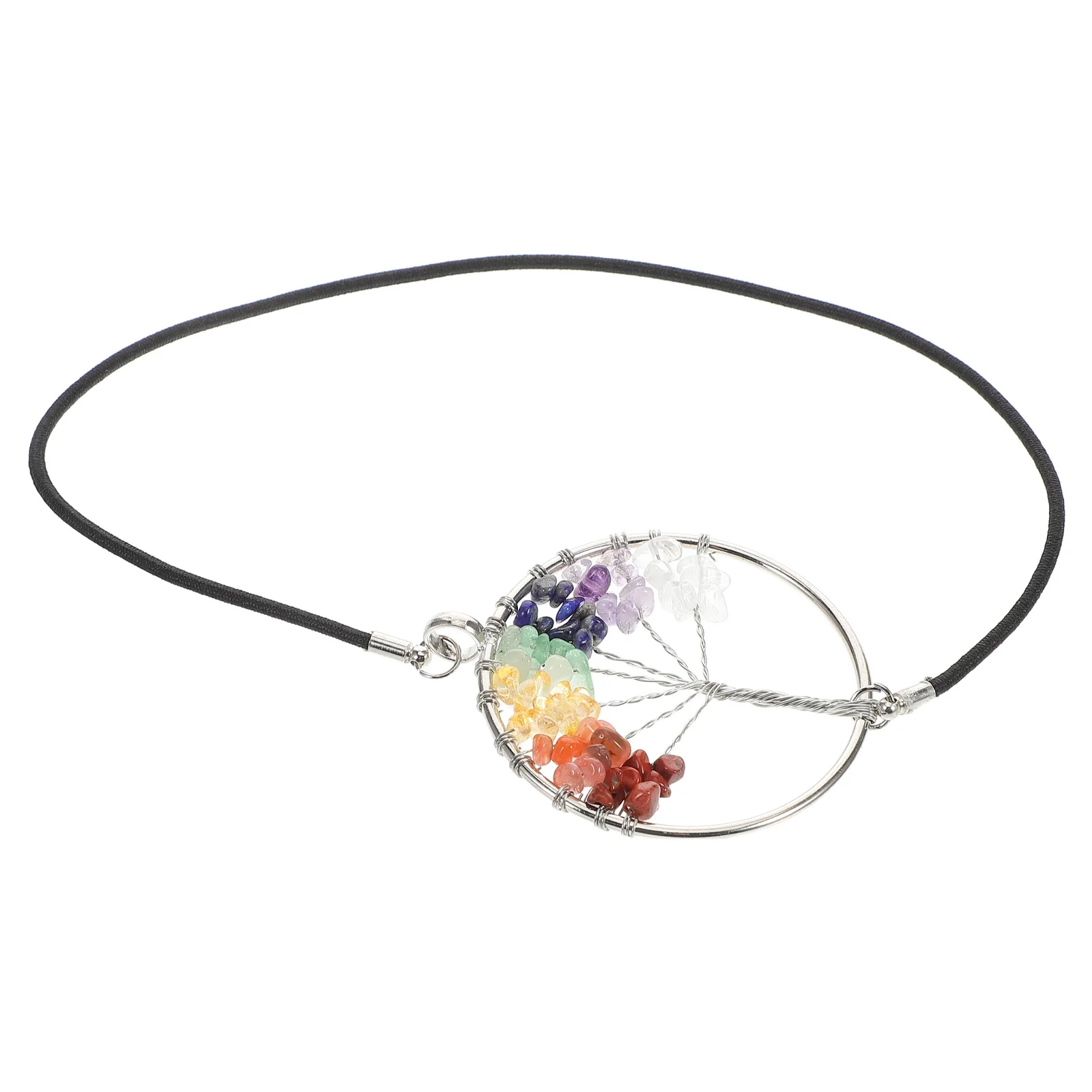 

Handmade Tree Charm Bookmark Elastic Rope Beaded Crystal Design Handwoven Tree Pattern Book Marker Unique Reading Accessory