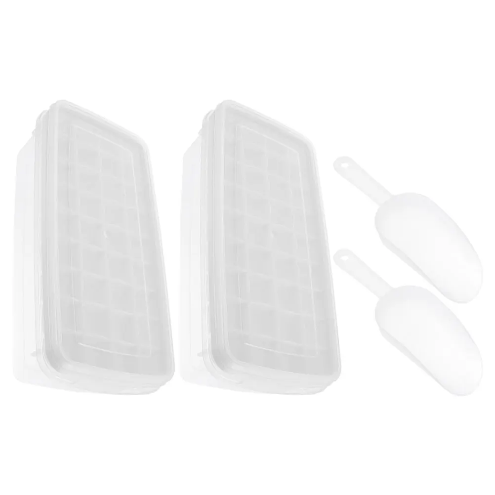 

2Sets 36-Cave Ice Cube Tray Silicone Mold Resistance Easy Clean Practical Ice Cube Maker Freezer