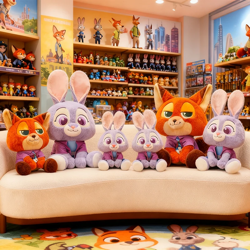 Zootopia 2 الثعلب نيك ألعاب من نسيج مخملي أرنب جودي دمية وسادة نوم الاطفال مهرجان هدية عيد ميلاد الديكور محشوة الحيوان تحصيل #3