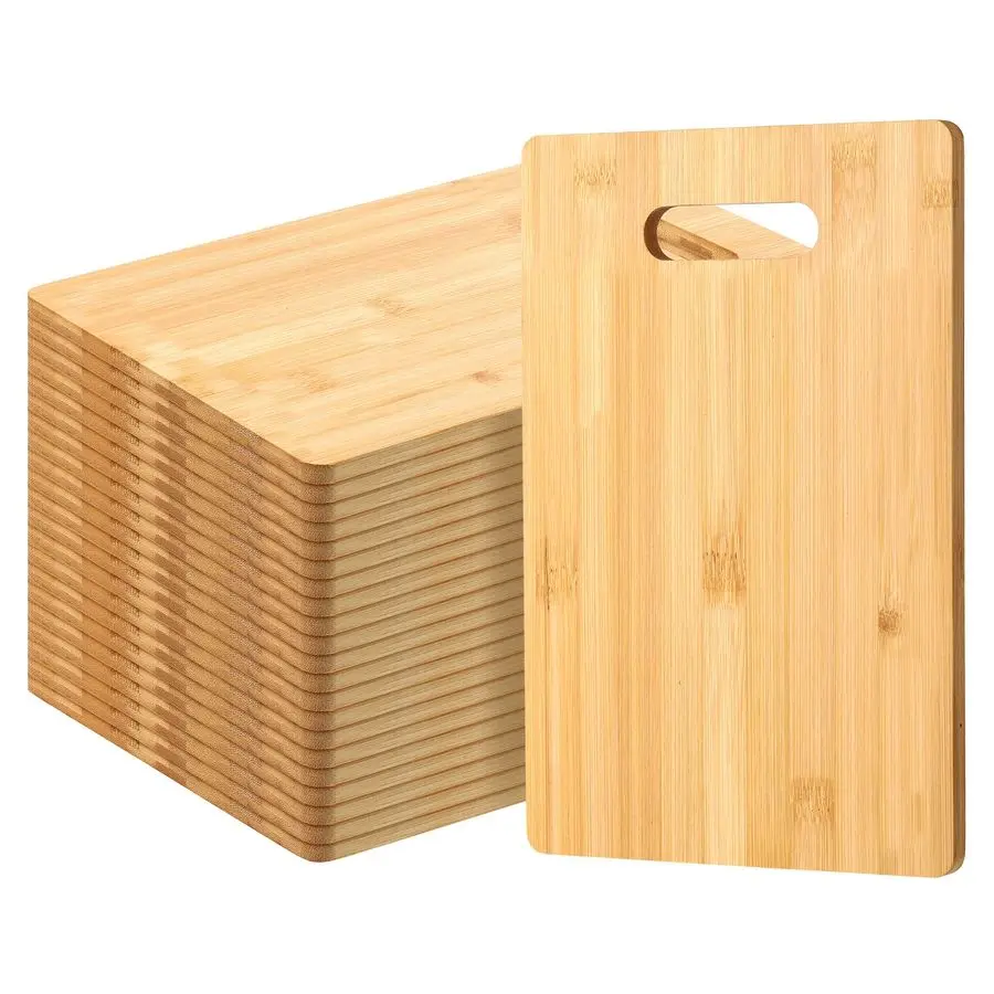 12-packs houten snijplanken set met handgrepen graveren blanks keuken serveerschaal bulk voor groenten vlees pizza kaas 1