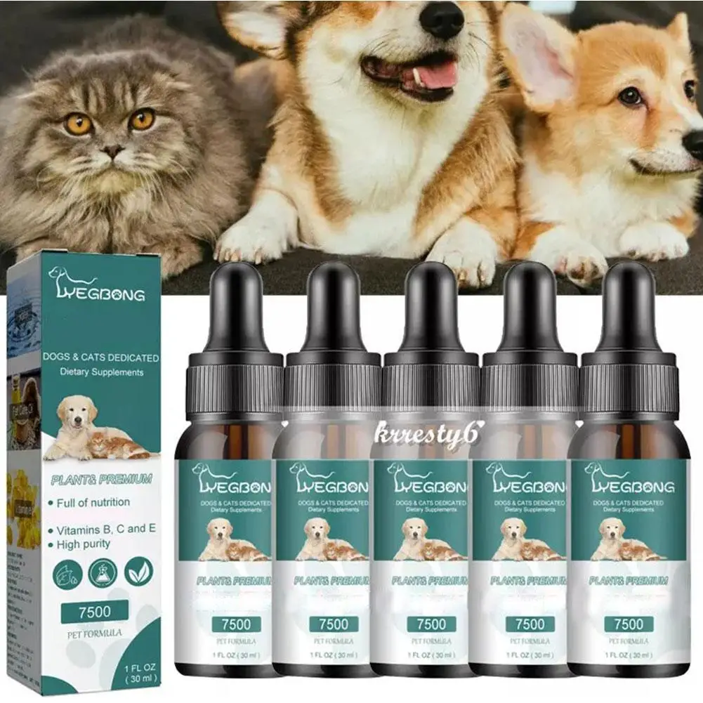Aceite de semilla Natural para mascotas, aceite nutritivo de alta pureza para perros y gatos, alivio del dolor y la ansiedad, vitaminas B, C, E, V8j5, 30ml
