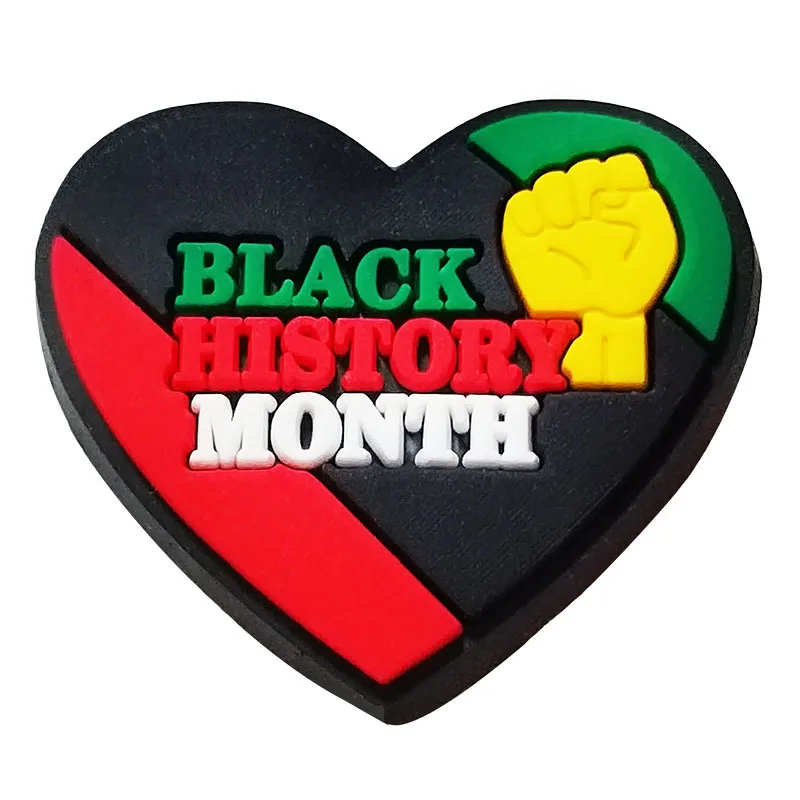 21 pieces Set New Arrival Black History Month Pins Shoe Charms Silicone Backpack Wristband Ornament Dropshipping Wholesale Bulk