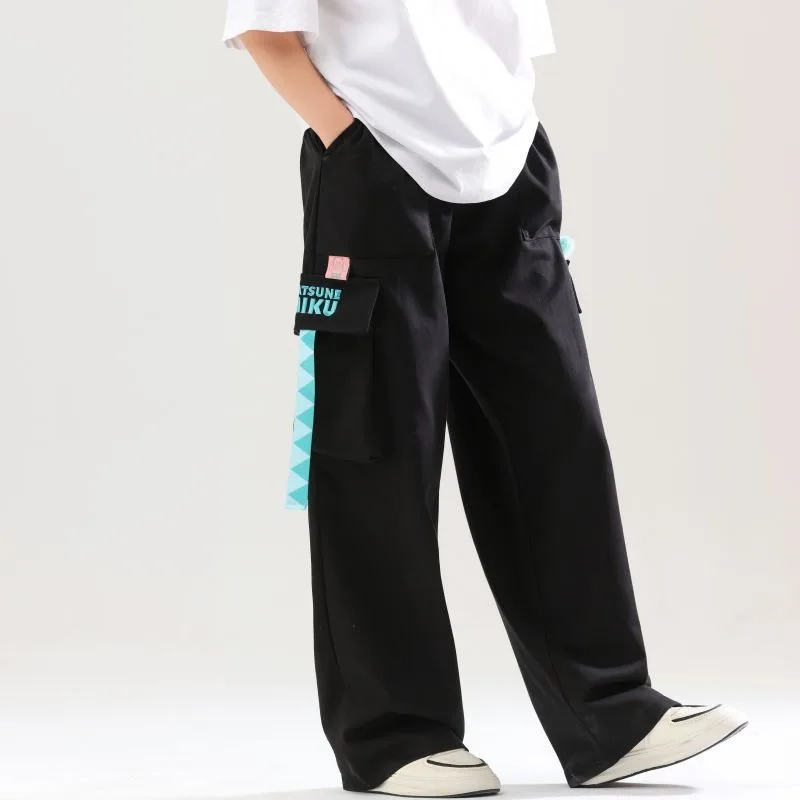 Cute Hatsune Miku Summer Multifunctional Comfortable Straight Overalls Cartoon Anime Fashionable Comfortable Casual Pants