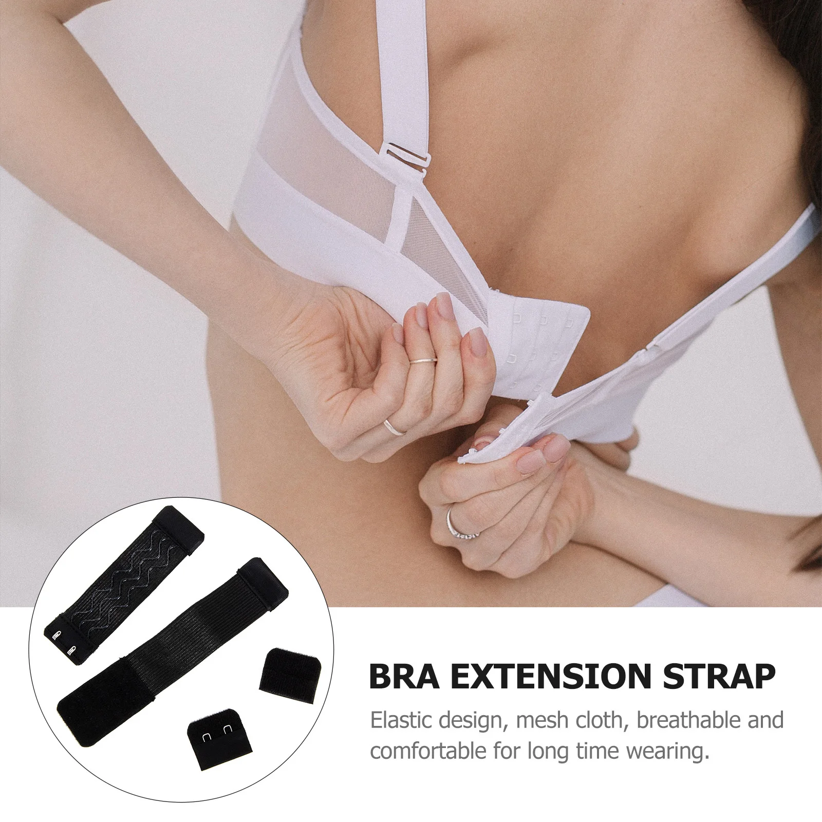 Banda extensora ajustable para mujer, hebilla elástica para sujetador, correa de extensión, sujetador, cierre de tela de malla, 4 Uds.