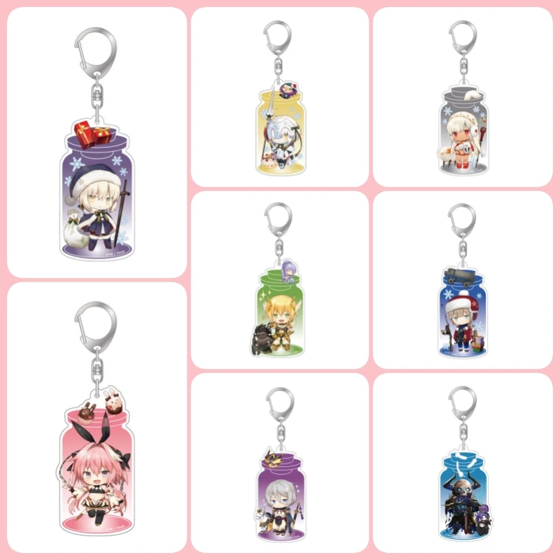Anime Fate-Grand Order Acrylic Keychain Pendant Bag Car Keychain Ritsuka Fujimaru Artoria Cell Phone Acrylic Key Rings Decor