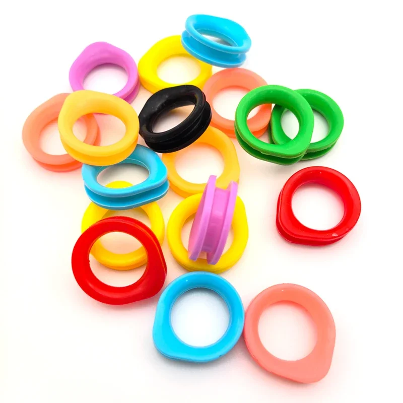 Soft silicone ring, pet scissors accessory, finger protection , 60 pieces mixed color , anti-slip soft and comfortable