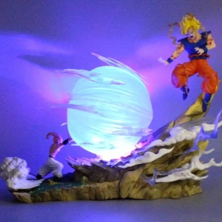 Special Offer Dragon Ball Z Anime Figures Majin Buu Vs Son Goku Super Saiyan Genki Bomb Figurine Gk Figures Collection Toys Gift