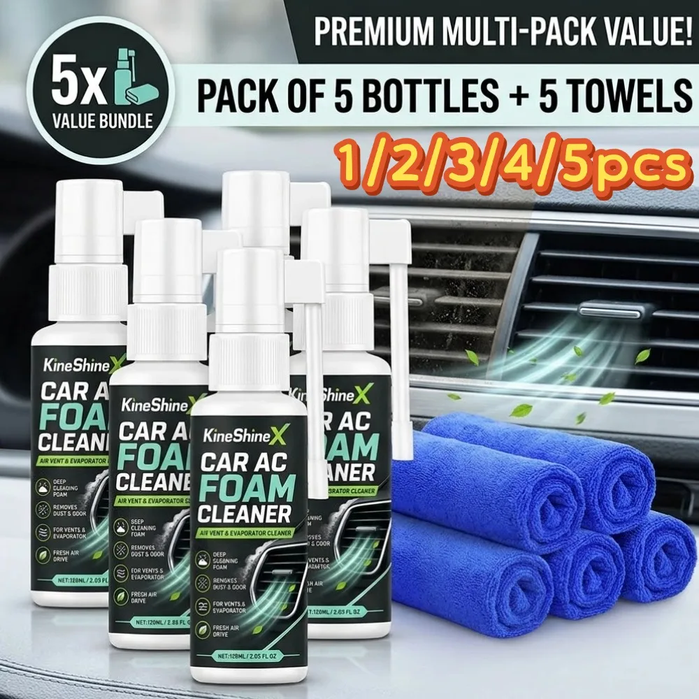Car AC Cleaner Foam Spray Auto Air Conditioner Deodorizer Interior Odor Remover Vent Dust Cleaning Vent Pipe Care