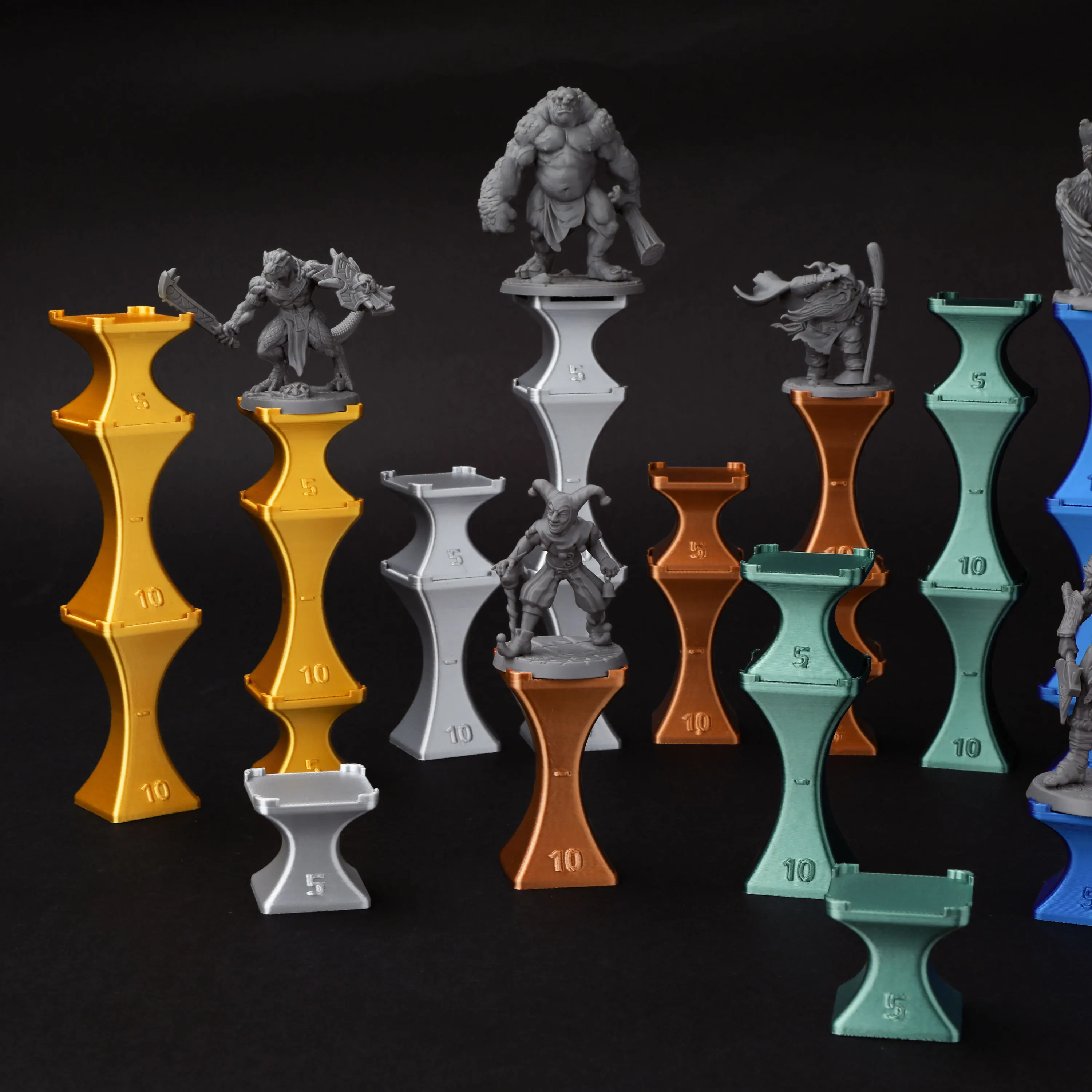 TTRPG Modular Flight Rack Stand Set - Fantasy Elevation Accessories for Tactical Tabletop Role Playing, Compatible with TRPGs
