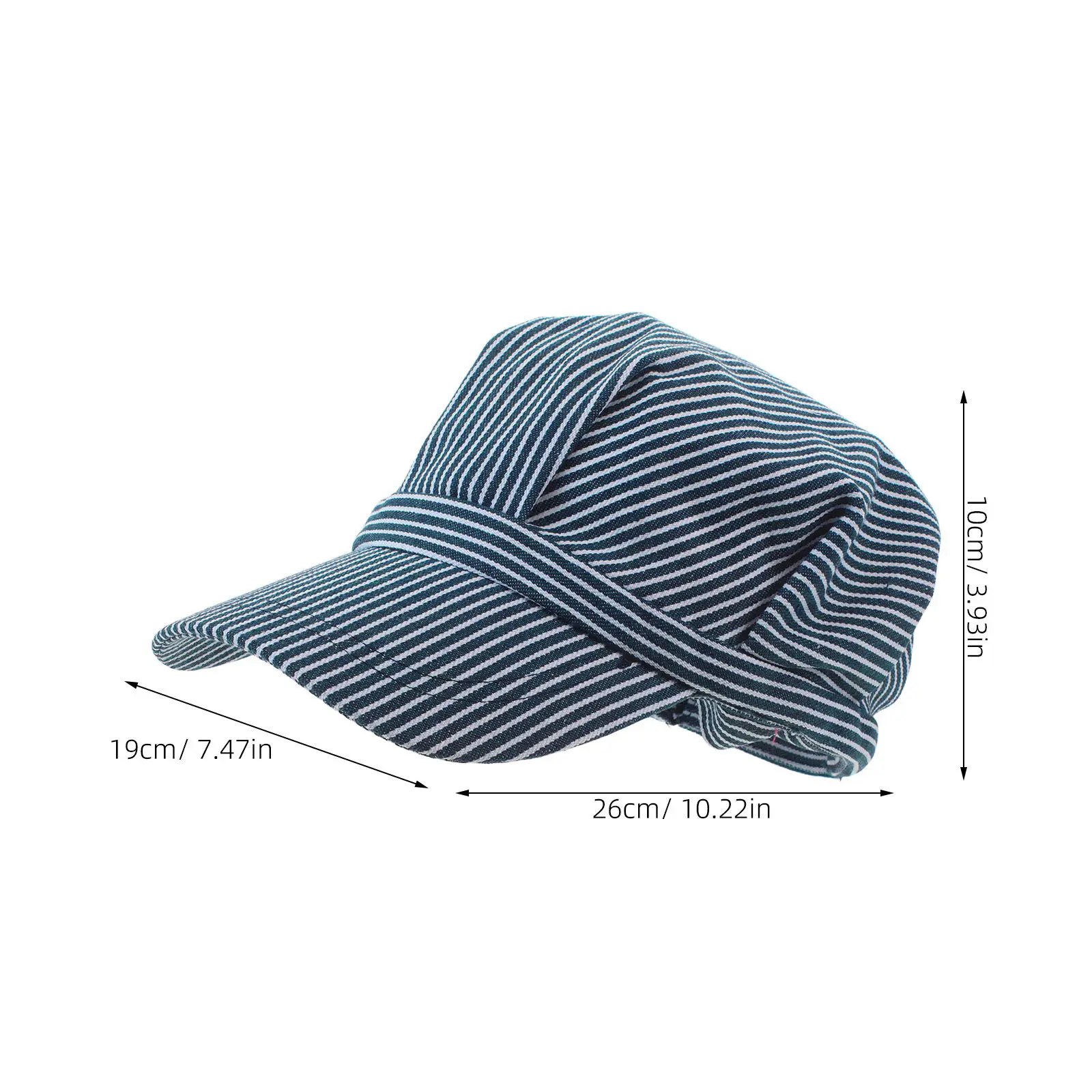 Adjustable Stripe Railroad Hat Railway Conductor Hat Unisex Train Engineer Costume Cap for Dress Up Parties