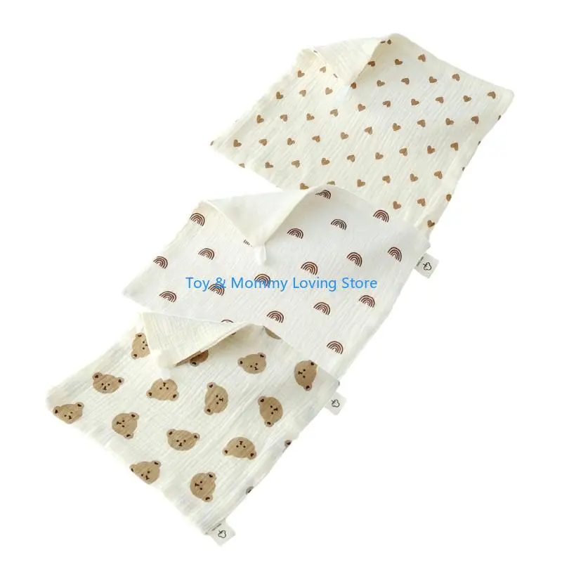

Y1QF 3pcs Cartoon Towel Cotton Washcloths for Delicate Skin Soft and Absorbent Hand Towel Newborn Burp Cloths Set