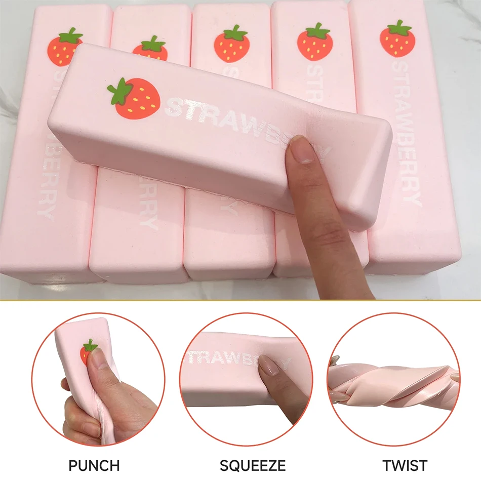 Strawberry Butter Stick Soft Squeeze Toy for Adults Realistic Food Shape Stress Relief Great for Party Game Festival Gift