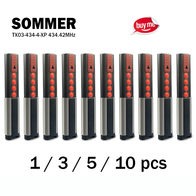 

New SOMMER TX03 434 4 XP Garage Door Remote Control SOMMER TX03-434-4-XP TX02-434-2 Electric Gate Command Transmitter 434.42MHz