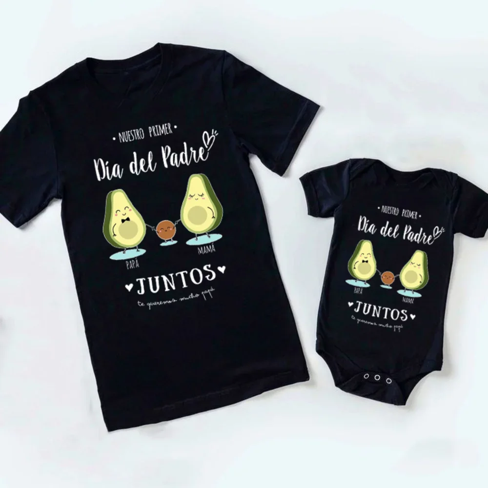 Our First Father\'s Day Together Family Matching Outfit  Infant Romper+Daddy T-Shirt Family Clothing Fathers Day Best Gifts