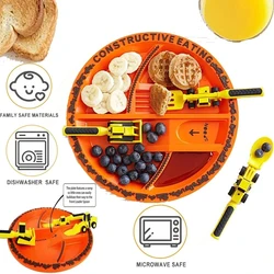 Creational Kids Dining Tool Set PP cucchiaio forchetta coltello auto Bulldozer escavatore pala cucchiaio forchetta utensili sicuri e pratici