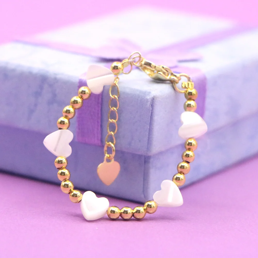 Nueva Pulsera Encantadora para Bautizo de Bebé, con Piedra Natural y Concha, Cierre de Langosta, Joyería de Moda para Yoga, Navidad, Boda, Regalo para Niñas