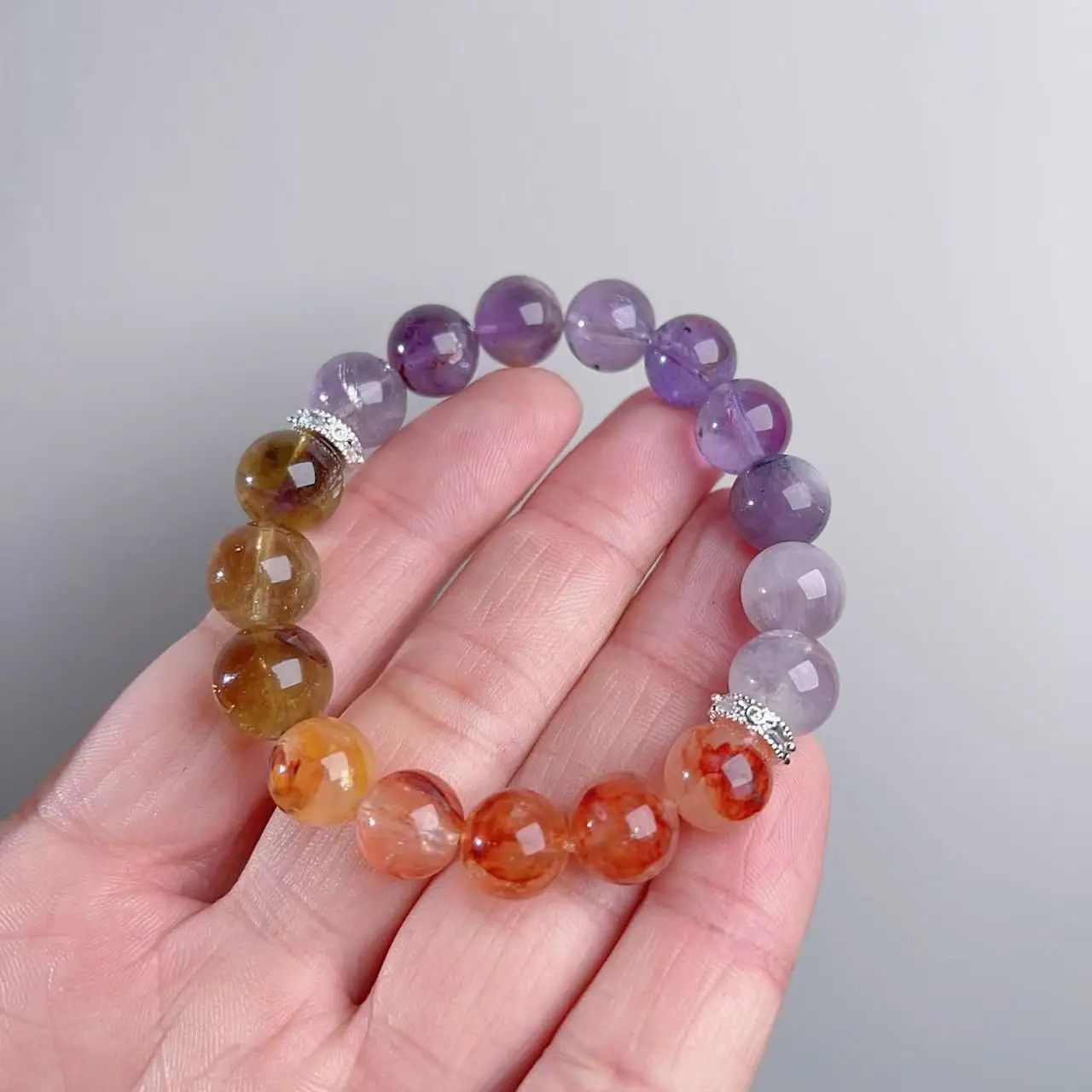 

Natural Crystal Bracelet Huangta Crystal, Amethyst Unisex Luxury Fashion Bracelet Original Design