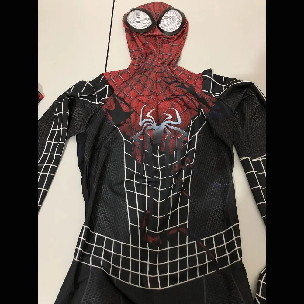 男性ハロウィン毒symbioteスパイダーマンコスプレ衣装スーツ全身タイツスーツ大人子供パーティージャンプスーツ