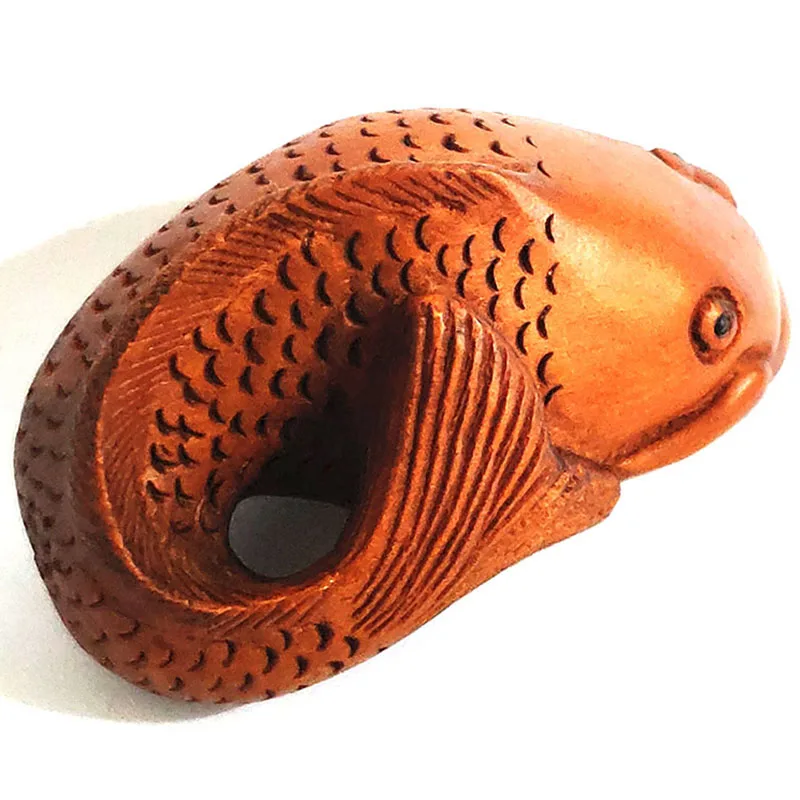 

Y8155 - 2 " Hand Carved Boxwood Netsuke Carving Figurine : Pretty Fish