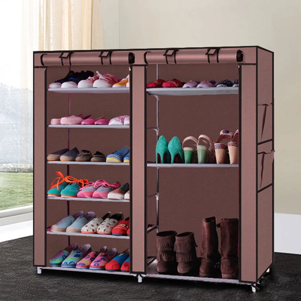 Double-row 12-grid Shoe Cabinet Non woven Fabric Shoe Shelf for Living Room Bedroom Organization For Sports Shoes, High Heels