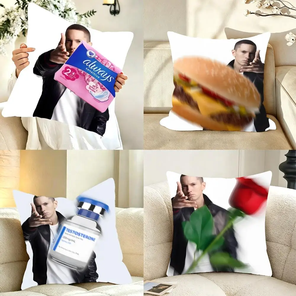 Celebrity Meme Eminem Meme Cushion Cover Bedroom bed reading backrest cushion Festive plush holiday Soft plush throw