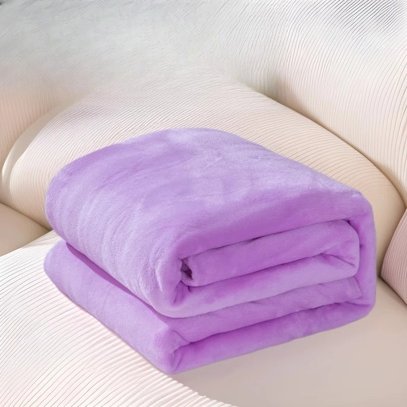 

Solid Color Flannel Blanket All-season Bed Sheet Gift Leisure Throw