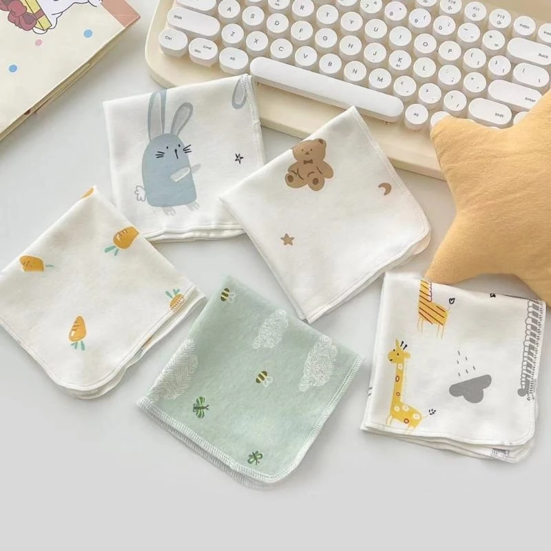 

5pcs Multifunctional Mini Towels Spit up Towels Washcloth for Babies & Toddlers 15UB