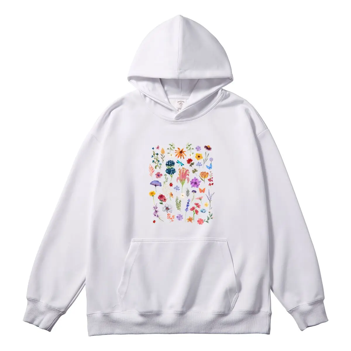 Female Classic Hooded Pullover Oversized Women's Hoodies Colorful Flower Graphic Printed Sweatshirt Autumn Thick Sportswear