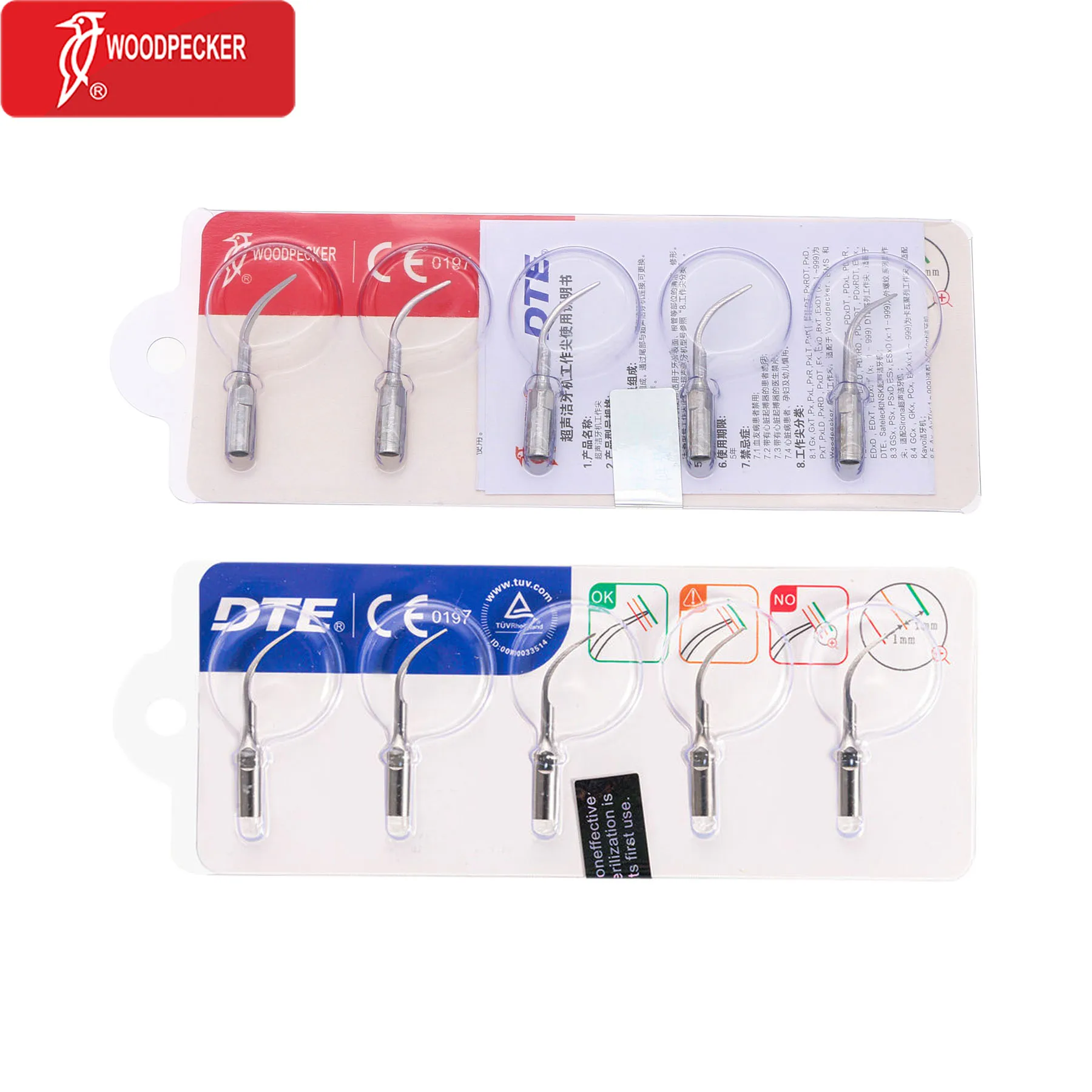 

Woodpecker Dental Original Ultrasonic Piezo Scaler Tips P1/PD1 Diamond-coated Fit EMS/DTE SATELEC