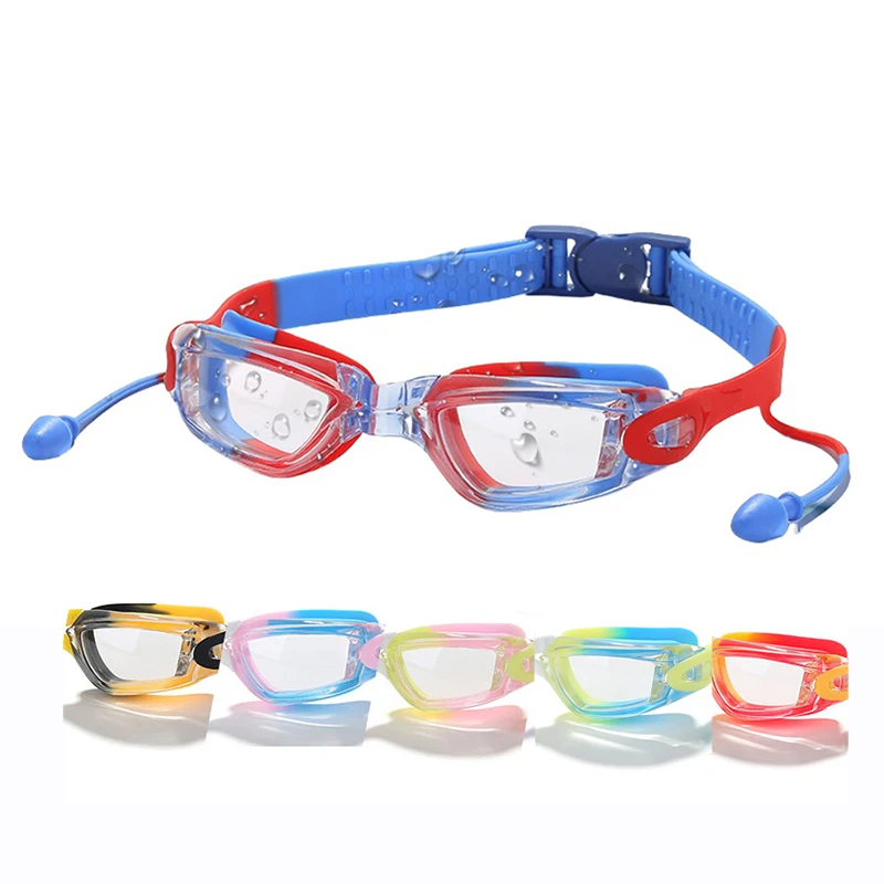 Kid Children Swim Goggles Professional Waterproof Anti Fog UV Protect HD Swimming Pool Water Sport Glasses Eyewear with Earplugs