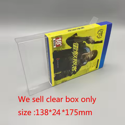 Clear box For PS4 for Cyberpunke 2077 game card Transparent Collection Display Box storage box PET protective box