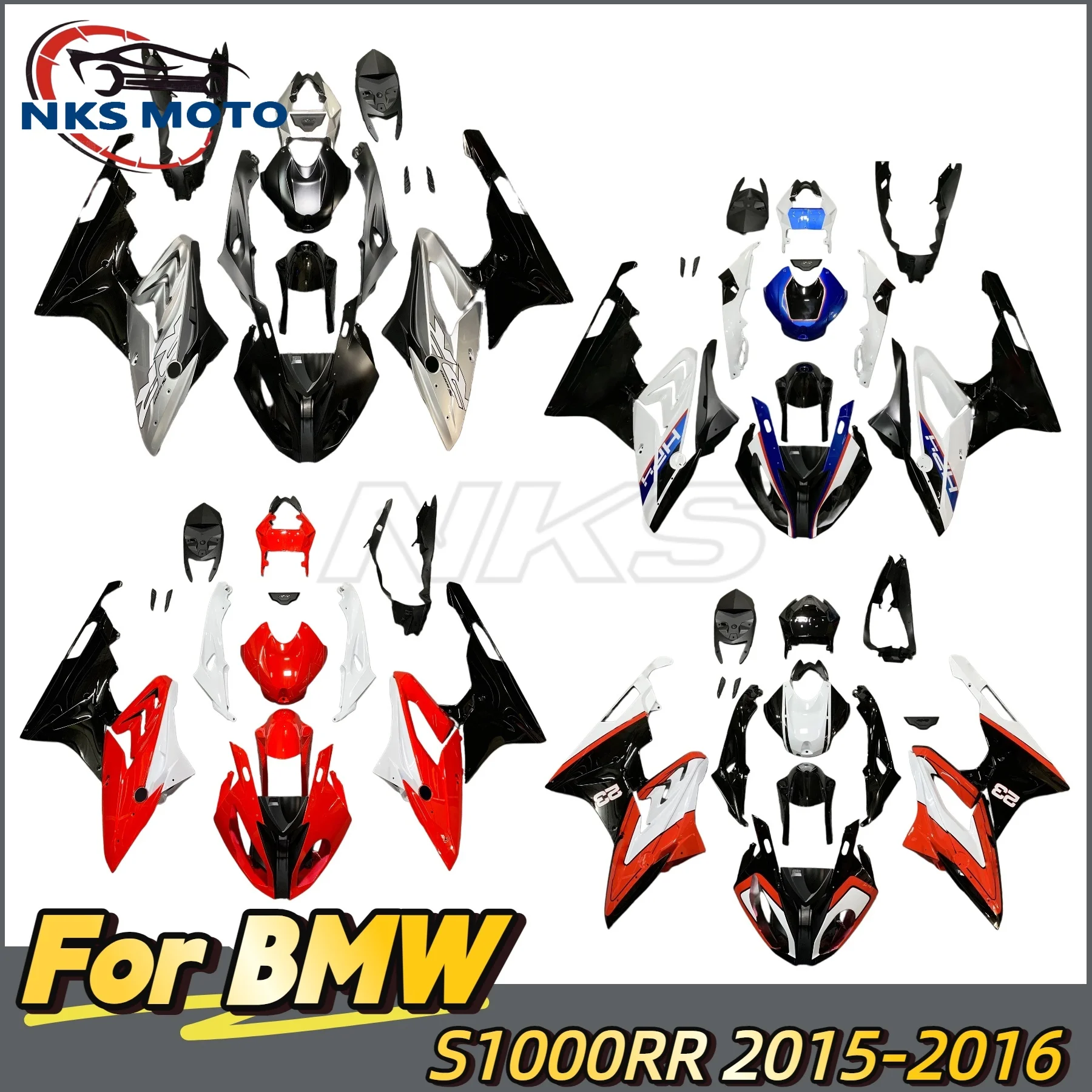 

New ABS Motorcycle Fairings Kit Fit For BMW S1000RR 2015 2016 Bodywork Set White Blue RedWater Transfer Printing Carbon Painted
