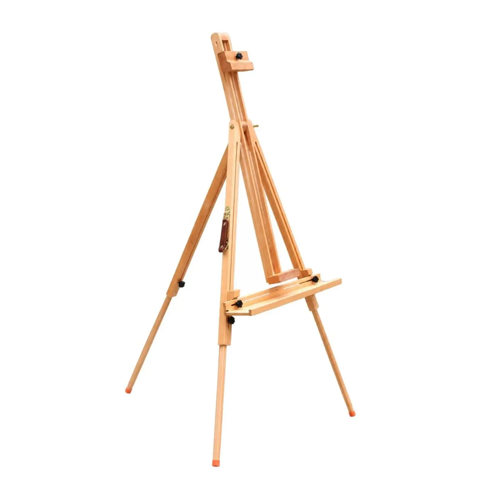 Folding Painting Easel Solid Beech Wood Adjustable Tripod with Lower Tray for Canvas Board Drawing and Sketching